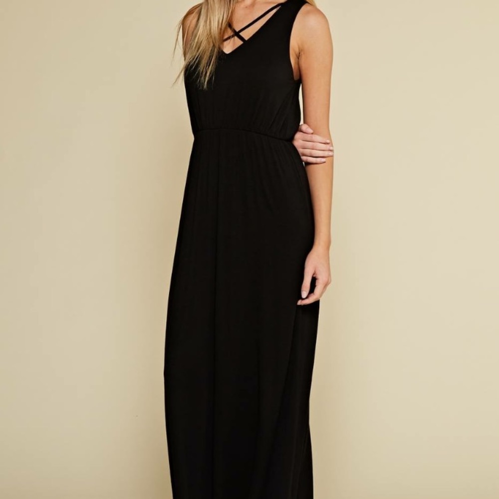 Brand new Black Criss Cross Maxi Dress